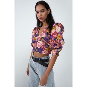 Zara Floral Crop Top